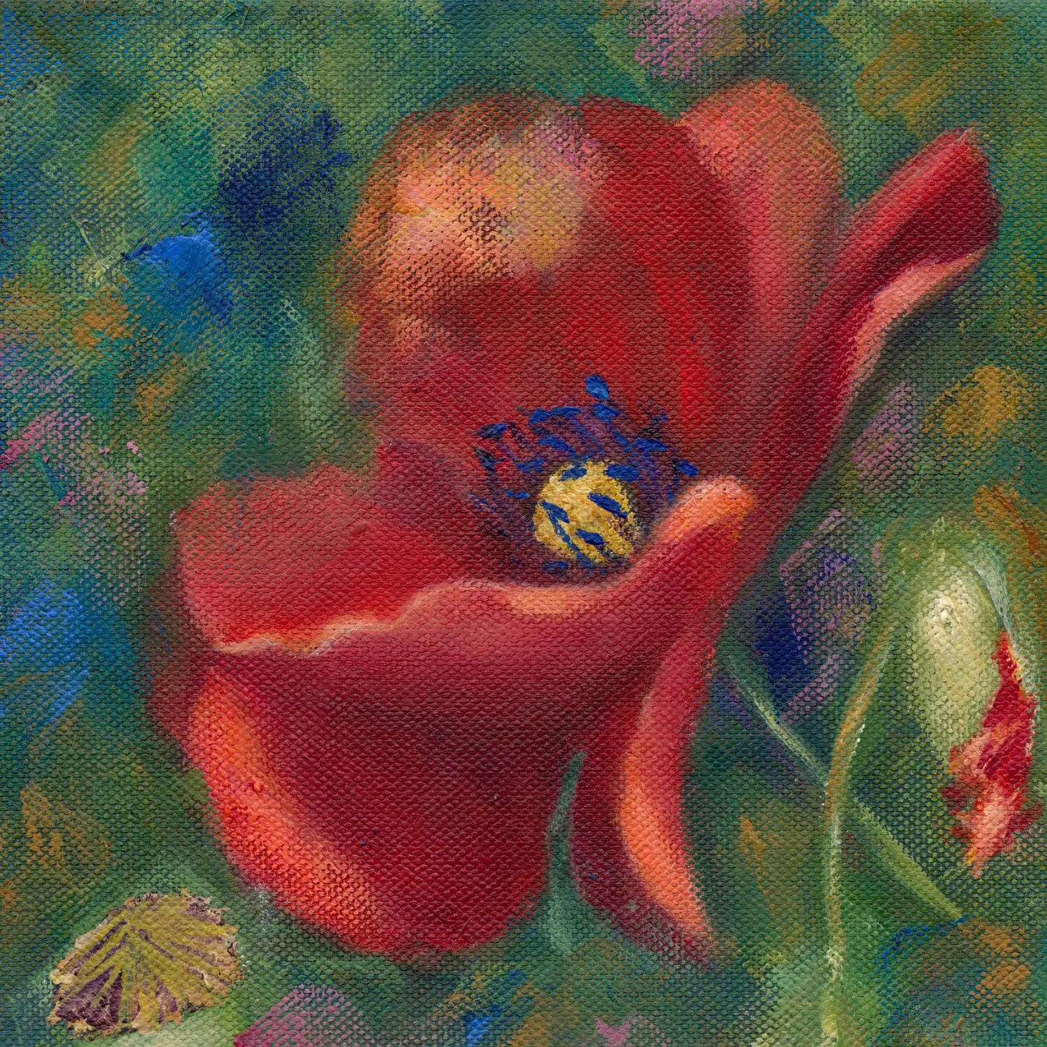 Poppy 2 - mixed media artwork