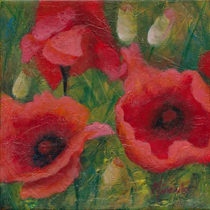 Poppy Field II - mixed media artwork