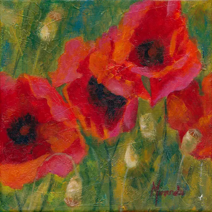 Poppy Field III - mixed media artwork