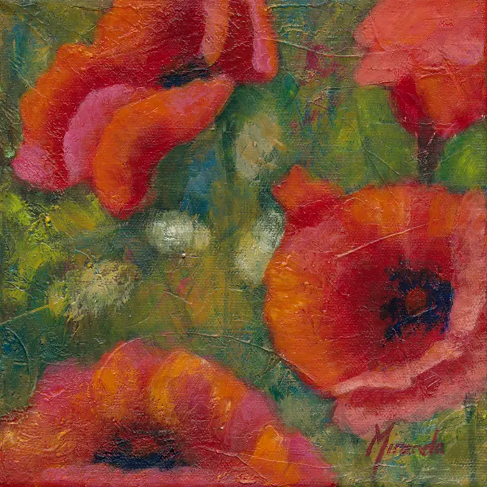 Poppy Field IV - mixed media artwork