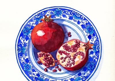 Pomegranates - watercolour artwork