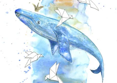 Skywhale 2 - watercolour artwork